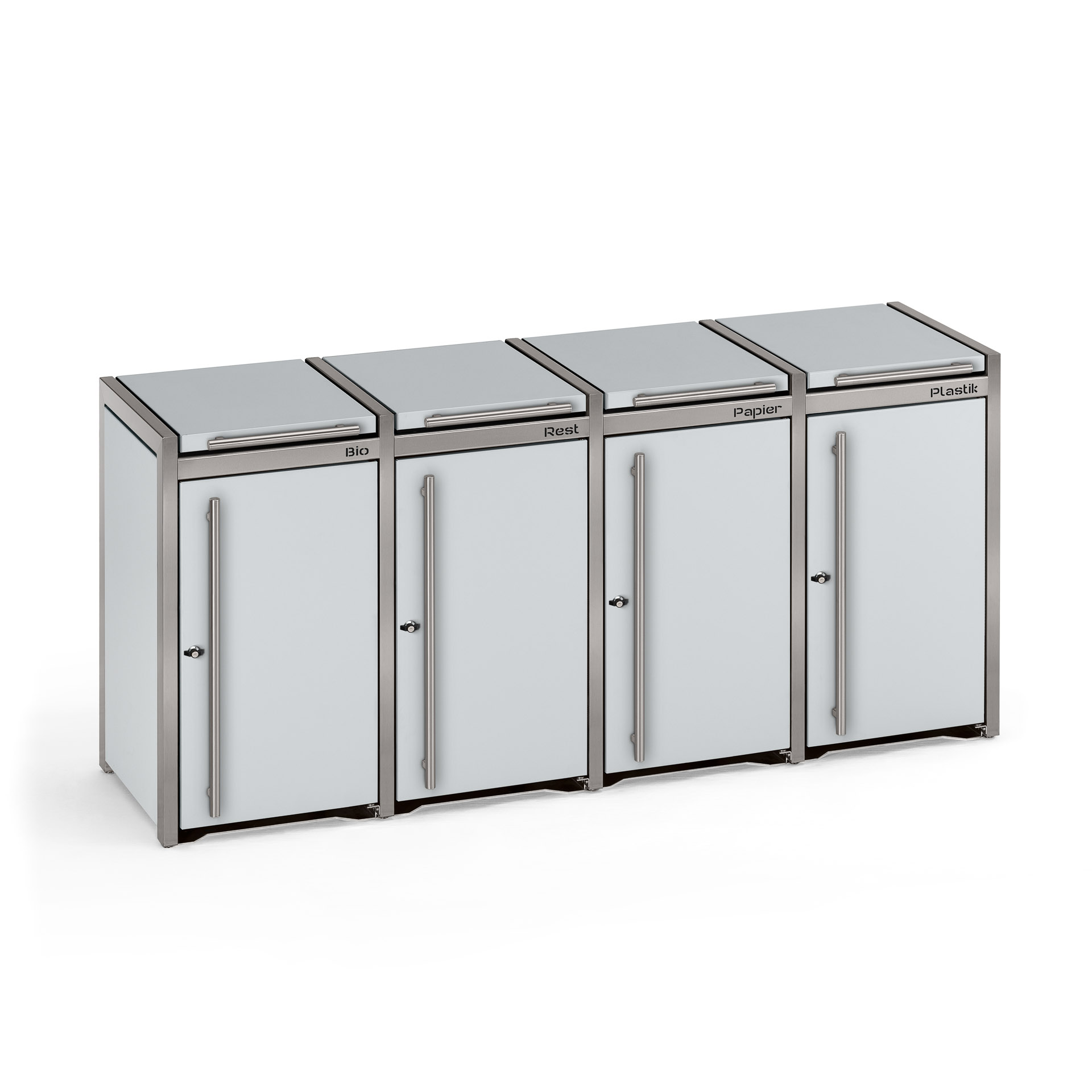 Klappdach-Mülltonnenbox - Für 120 Liter Tonnen - 4er Box